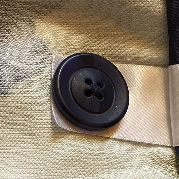 Coldwater Creek Cotton/Linen Blue Multi Abstract Floral Ruffle Neck Jacket Sz 12 - Picture 7 of 11